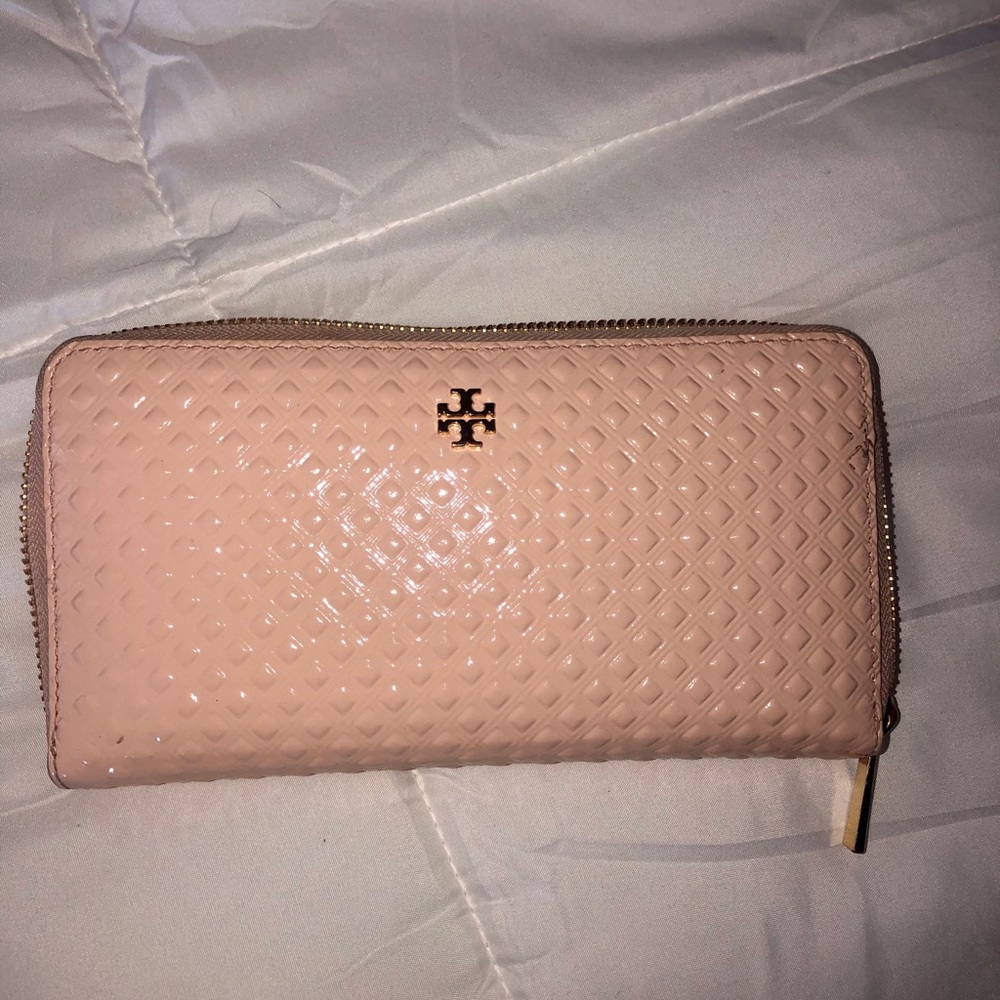 Tory Burch Pink Patent Leather Wallet